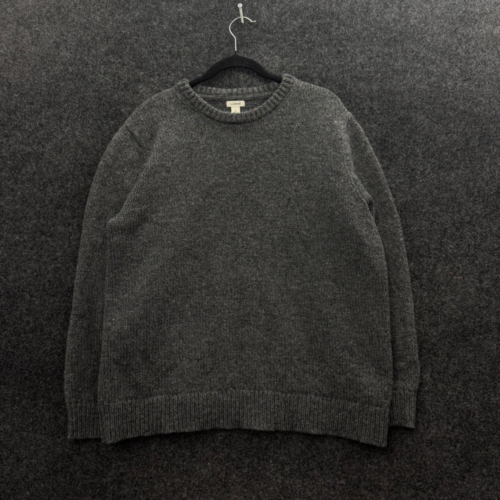 LL Bean 100% Lambswool Crewneck Sweater Charcoal Gray 518400 Womens 1X Plus
